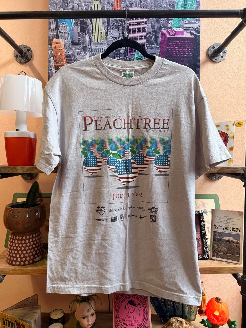 Vintage 2002 Peachtree Road Race T-Shirt XL - Patriotic Post-9/11 Atlanta 10K